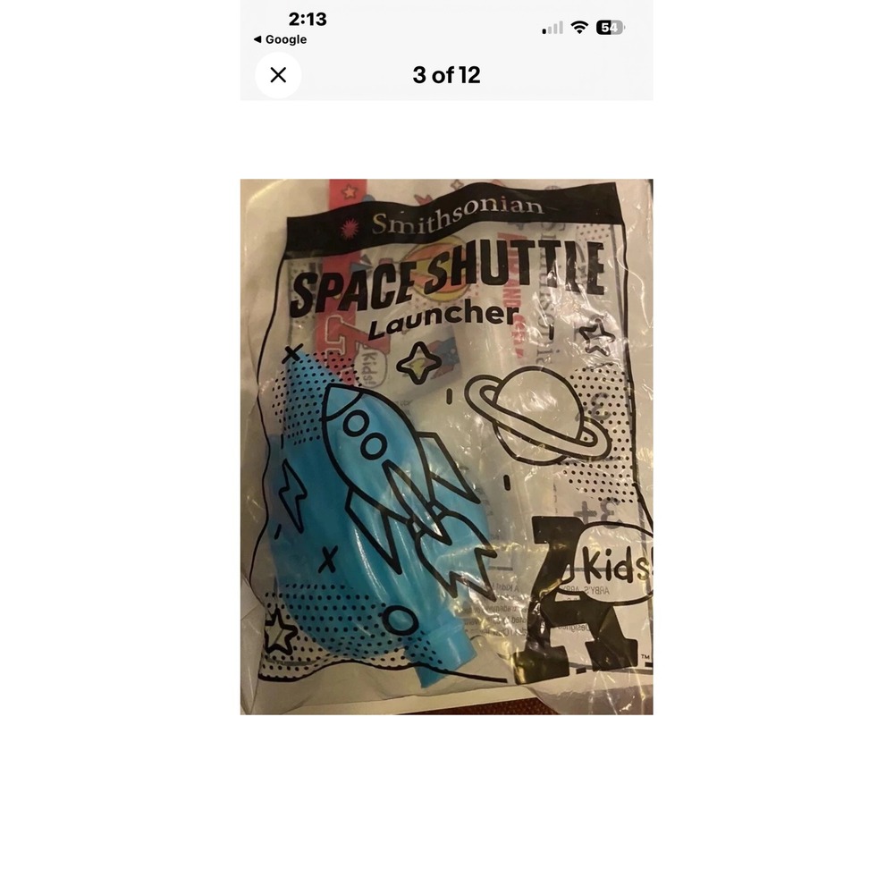 Smithsonian Space Shuttle Launcher Arbys Kids Meal Toy Blue Rocket‎ New Sealed